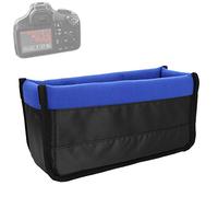 BONKZEBU Custodia Impermeabile per Fotocamera con Inserto Divisorio Imbottito per Fotocamera DSLR e Obiettivo Fotografia All'aperto Nylon Grigio 12,6x6,3x3,94 Pollici (Blu)