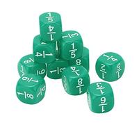 BONKZEBU Dadi per Frazioni, Dadi Matematici in Plastica da 20 Pezzi con Numeri Incisi per Giochi da Tavolo e Esercitazioni Matematiche per Bambini (Verde)