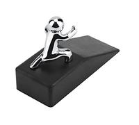 BONKZEBU Fermaporta Anticollisione con Base in Gomma Antiscivolo, Argento | Fermaporta in lega di zinco, design a cuneo ponderato per casa e ufficio, mantiene socchiusa la porta d\'ingresso, la