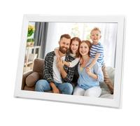 BONKZEBU Frame Immagine Digitale da 15 Pollici WiFi Smart Touch Screen HD Ruota Auto Ruota Frame di Foto Montato a Parete con Controllo Dell'app di Archiviazione da 32 GB per L'arredamento (Plug)