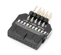 BONKZEBU Guscio in Plastica Pannello Frontale Connettore USB 3.0 da 19 Pin a USB 2.0 Adattatore da 9 Pin Adattabilità Pratica Parti della Scheda Madre per Costruttori di PC (Modello PH23B)