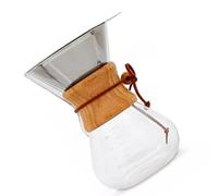 BONKZEBU Macchina per il caffè in Vetro Versata Sopra Manico Portatile in bambù Gocciolatore Manuale per caffè per Amanti del con Filtro per Uso in Ufficio Domestico