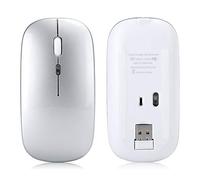 BONKZEBU Mouse Wireless Sottile Design Elegante Regolazione DPI 2.4G M40 per 10 /Argento 1pz (#2)