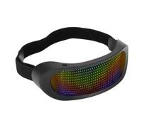 BONKZEBU Occhiali Illuminati a LED 4 modalità, 12x36 Senza Cornice, Occhiali Luminosi a Pieno Colore BT, Occhiali a LED di Controllo delle App, Vetri a LED con 432 LED Luminosi