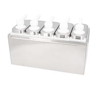 BONKZEBU Pompa Dispenser per Salsa Contenimento Efficiente dei Condimenti per la Domestica Capacità 1 Litro in Plastica in Acciaio Inossidabile per Ristorante (5 pompe)