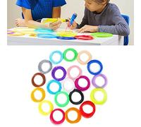 BONKZEBU Ricariche di Filamenti per Penne 3D Colori Assortiti Materiale Sicuro e Non Tossico per Bambini 20 Rotoli da 10,9 M Ogni Filamento PLA