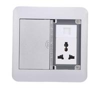 BONKZEBU Scatola Presa da Tavolo Multipresa e Versatile per Ufficio Domestico Presa a 3 Poli Copertura per Doppia Porta 4000W 16A Argento