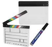 BONKZEBU Scena Ciak Pellicola Tagliata Prop + Penna Cancellabile a Secco Colorfast Facile da Scrivere Pulito per pubblicità e Cosplay Cerniera Flessibile Magnete Interno (Lavagna a colori PAV1CWE4)