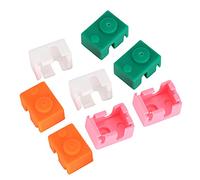 BONKZEBU Set di 8 Coperture per Custodia in Silicone per Stampante 3D, Protezione per Blocco Riscaldante Resistente Alle Alte Temperature, Calza Elastica in Silicone Bianco/rosa/verde/arancione,