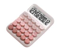 BONKZEBU Simpatica Calcolatrice con Pulsanti Grandi, Display Trasparente, Elegante 12 Cifre, per Studenti, Ufficio e Commercialisti, in Plastica, 6,3x4,53x1,18 Pollici (Rosa)