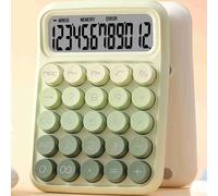 BONKZEBU Simpatica Calcolatrice con Pulsanti Grandi, Display Trasparente, Elegante 12 Cifre, per Studenti, Ufficio e Commercialisti, in Plastica, 6,3x4,53x1,18 Pollici (Verde)