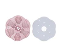 BONKZEBU Stampo per Torta a Silicone da Gatto con Orso Cartunato, Stampo Cucchiaio di di di Ghiaccio di Grado Alimentare con Coperchio, Sicuro e Facile da Pulire per la Cucina Domestica (Rosa)