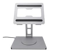 BONKZEBU Supporto per Laptop Regolabile per Scrivania con Docking Station, Supporto in Alluminio con Hub USB, Hub USB C 10 in 1 con Ricarica PD da 100 W, per la Maggior Parte dei Laptop