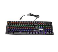 BONKZEBU Tastiera da Gioco Meccanica con Interruttore Blu, Materiale ABS Retroilluminato RGB Cablato, 104 Tasti per Design Ergonomico del Computer