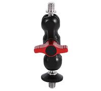 BONKZEBU Testa a Doppia Sfera Multifunzione con Supporto per Adattatore per Montaggio su Braccio Vite Leggera da 1/4" per Monitor Rosso Lega di Alluminio Acciaio Inossidabile 1 Pezzo per Operatori