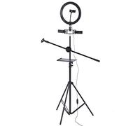 BONKZEBU UN-700 Lampada per Selfie con Luce di Riempimento Ad Anello LED Dimmerabile con Luce Ad Anello per Treppiede, Circolare a 360 Gradi, Attenuazione Continua, per Ritratti, Moda, Arte del