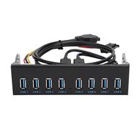 BONKZEBU USB3.0 8 Port Hub, Adattatore del Pannello a unità Ottica per PC con Alimentazione, Supportata, Interfaccia per il Computer con 19pin, Custodia per Azionamento Ottico da 5,25