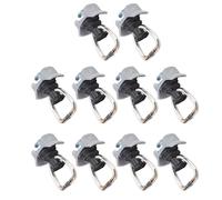 BONKZEBU Versatili Raccordi di Ancoraggio con Anello a D da 10 Pezzi per Binario a L per la Gestione del Carico nel Camioncino (Grigio)