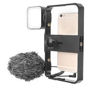 BONKZEBU Vlog Live Phone Cage Fill Light Set con Microfono, Attenuazione Libera e Controllabile, Riduzione Professionale del Rumore, /2,2-3,4 Pollici, 49 Luci LED, Perfette per Vlogging e Video di