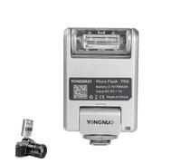 BONKZEBU YN6 Mini Hot Shoe Flash Design Compatto con Livelli di Uscita Regolabili per Fotografia Professionale Dimensioni Portatili (Argento)