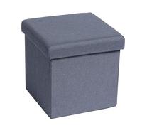 Bonlife Sitzhocker Mit Stauraum Sitzbank Faltbar Buecher Aufbewahrungsbox Klein Sitz Box Faltbox mit Deckel Blau 30x30x30cm
