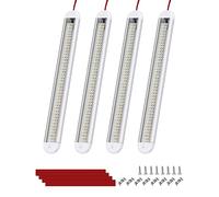 Bonlux 12v Luci abitacolo auto per Interni, 120 LED Barra luminosa, Barra Lampada Illuminazione per Furgone Barca Camper Cucina con interruttore, 6000K 1200LM, 4 Pack