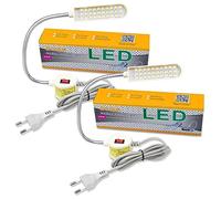Bonlux 2 pezzi 30 LED 2 W 180 LM Lampada a luce fredda per macchina da cucire, con collo di cigno flessibile, base magnetica di montaggio, luce per lavoro officina, lavori artigianali o manuali