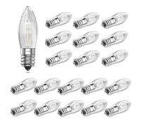 Bonlux 20 Pezzi Lampadina A Candela E10 Candele a Punta Coniche Lampade Bianca Calda 2200K,0.2W, AC10-55V,lampadine di ricambio per lucine o piramidi
