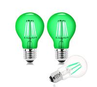 Bonlux 2X 6W verde ha condotto la lampadina, E27 verde filamento ha condotto la lampadina, 60W verde lampadina dell'alogeno, illuminazione del festival, bar/party, Halloween, luce di Natale