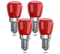 Bonlux 4 lampadine a LED rosse E14 da 3 W, E14, colore rosso, ricambio per lampadine rosse da 25 W, adatte per illuminazione ambientale, Halloween, luci decorative natalizie