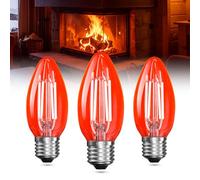 Bonlux 4W E27 Lampadina rossa, C35 ES LED lampadina a candela - lampadina rossa equivalente a 40W, lampadine di vetro trasparente non dimmerabile per Natale, Halloween, sonno, decorazione - 3 Pack