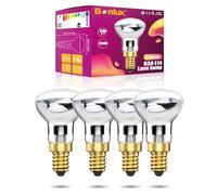 Bonlux 4x R39 E14 Lampadine a Riflettore Faretti Lampada Lava Dimmerabile 25W Edison Base a Vite SES Lampadine a Bianco Caldo 2400-2600K Angolo a Fascio Largo 360 Gradi 230V