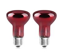 Bonlux 50W Lampada di calore a infrarossi dimmerabile E27 R63 Lampadina rossa Lampada di calore per rettili UVA+UVB AC220-240V Luce di riscaldamento per anfibi, tartarughe, gechi, tartarughe (2Pcs)