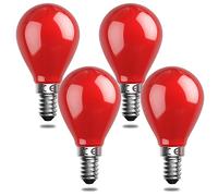 Bonlux E14 Rosso Portato Lampadina LED, 4w Rosso Ballon Lampadina LED, Halloween/Natale/Luce Rossa Festival, Bar/Festa Lampadina Rossa LED,Adatto per AC220-240v, Equivalente a 30w Lampada Rossa