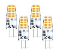 Bonlux G4 LED 12V Lampade 3W bianco caldo 3000K LED sostituzione della lampadina per lampade alogene 30W, AC/DC 12V 360 °angolo di fascio, 300Lumen No Flicker 4pcs Pack non dimmerabile