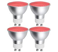 Bonlux GU10 Lampadine LED Rosso, 5W GU10 luce Spot Colorata Rosso AC 220-240V 120 Gradi Angolo di Fascio 50W MR16 GU10 Sostituzione Alogena Rosso per Illuminazione del Paesaggio, 4-Pack