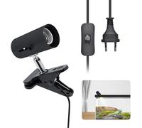 Bonlux Heiz Lampenfassung E27 Klemmbar mit Schalter für Schildkröten, Lampenhalter Aquarium, Keramikfassung E27 Heiz Lampenfassung für Wärmelampe, UV Lampe, Pflanzenlampe, Leselampe (Ohne Glühbirne)