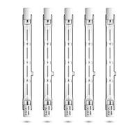 Bonlux Lampada Alogena R7S 118mm 100W, R7S Lineare a Doppia Estremità Tipo J Lamp 230V T3 J118 Alogena Bianco Caldo 2800K per Lavoro, Sicurezza, Illuminazione Paesaggistica (confezione da 5)