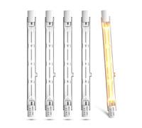 Bonlux Lampada Alogena R7S 118MM 150W, Dimmable J118 Alogena Lineare Bianco Caldo 2800K 2100LM per Lampade da Terra, Plafoniere, Luci del Paesaggio, Lampade da Pavimento (Confezione da 5)