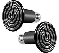 Bonlux Lampadina di calore per rettili da terrario, 100 W, in ceramica, senza luce, E27,lampada termica in ceramica,colore nero,per rettili,lucertole, tartarughe/serpenti,cani,confezione da 2