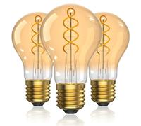 Bonlux Lampadina LED E27, 4 W, 2000 K, luce bianca calda, decorativa, vintage, a risparmio energetico, A60, in vetro ambra, per bar, soggiorno, camera da letto, non dimmerabile, confezione da 3