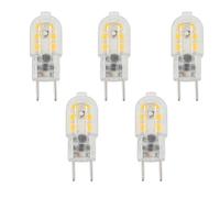 Bonlux Lampadina LED G6.35 da 3 W, AC/DC, 12 V, luce bianca calda, 3000 K, Bi pin JC, tipo GY6.35, per lampada da scrivania, Accent, display, illuminazione paesaggistica (5 pezzi)