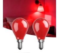 Bonlux Lampadina LED Rossa E14, 4W (Sostituisce 30W), 350 Lumen, Luce Atmosferica per Feste, Luce Rossa, Confezione da 2