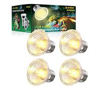 Bonlux Lampadina Riscaldante E27 50W Lampada LED Calore Tartaruga per Animali Pet 220-240V Lampadina UVA + UVB E27 per Rettili Acquario, Lampadine Habitat per Animali Domestici (4 pezzi)