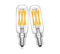 Bonlux Lampadine LED E14 Dimmerabile Bianco Caldo 2700k, 6w E14 LED Filamento Lampadine per Cappa Cucina, Equivalente a 60W Incandescenza, SES T25 Tubolare Filamento per Frigoriferi(2-Pezzi)