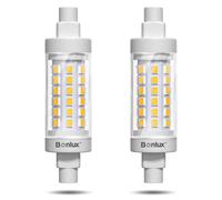 Bonlux Lampadine R7s LED 78mm 8W, Bianco Caldo 3000K, Equivalente 80W Lampada R7s Alogena Lineare J78, Dimmerabile, AC220-240V, Angolo di Fascio di 360°, 2 Pezzi