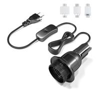 Bonlux Portalampada per Bottiglia con Interruttore e Spina, Kit Porta Lampada E27 con Cavo per Bottiglia, Adattatore Portalampada per Bottiglia, Accessori per Lampade fai da te, Nero, 1 pezzi