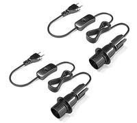 Bonlux Portalampada per Bottiglia, Porta Lampada E14 con Cavo per Bottiglia, Adattatore Portalampada E14 con Presa E interruttore, Bottle Lamp Kit per Lampade fai da te, Nero, 2 pezzi