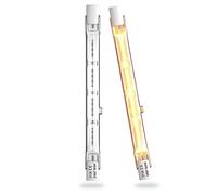 Bonlux R7S 118mm Lampadina Alogena 160W Bianco Caldo 2700K Dimmerabile 2000LM J118 Lampadine a Doppio Effetto Lineare 220-240V per Sicurezza, Illuminazione Paesaggistica (2 Pezzi)