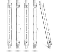 Bonlux R7S Lampada Alogena Lineare 118mm, Dimmerabile J118 Alogena 300W Slim Lineare Bianco Caldo 2800K 5900lm Angolo del fascio di 360 gradi (Confezione da 5)